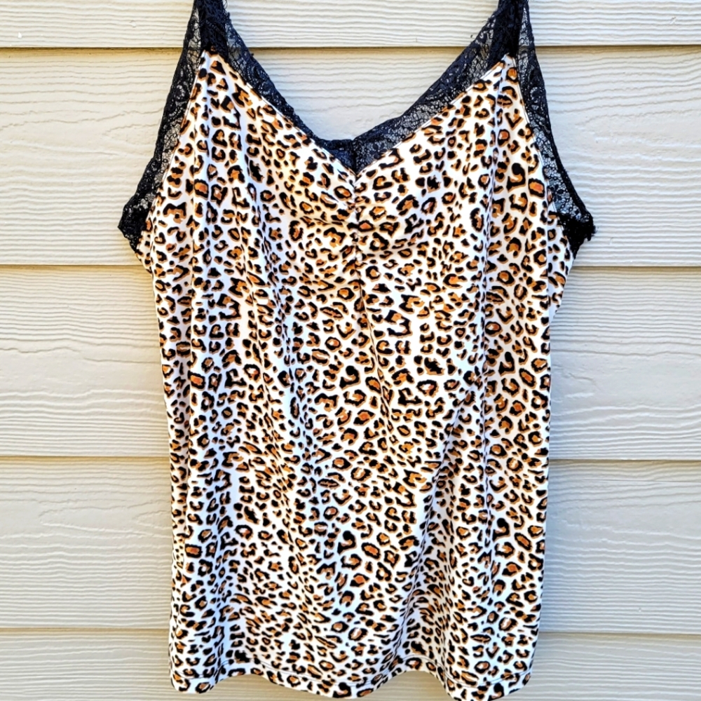 Leopard print cami shirt - 2X